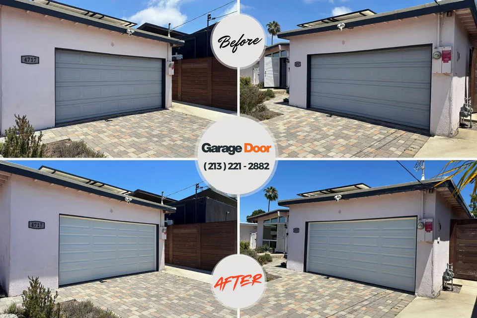 Before and after: garage door repair Wilder, ID
